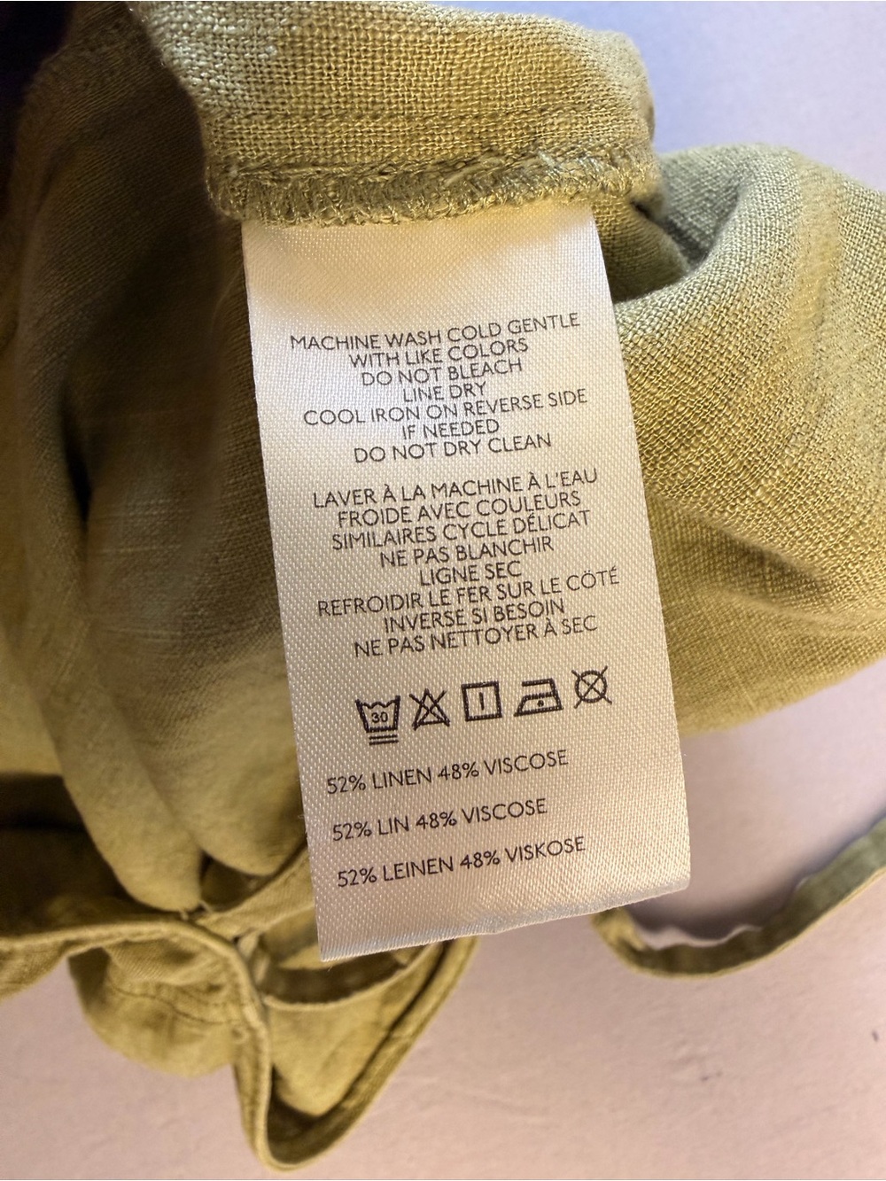 Like New Free People Olive Green Linen Jumpsuit with Front Pockets Size M - Picture 9 of 10